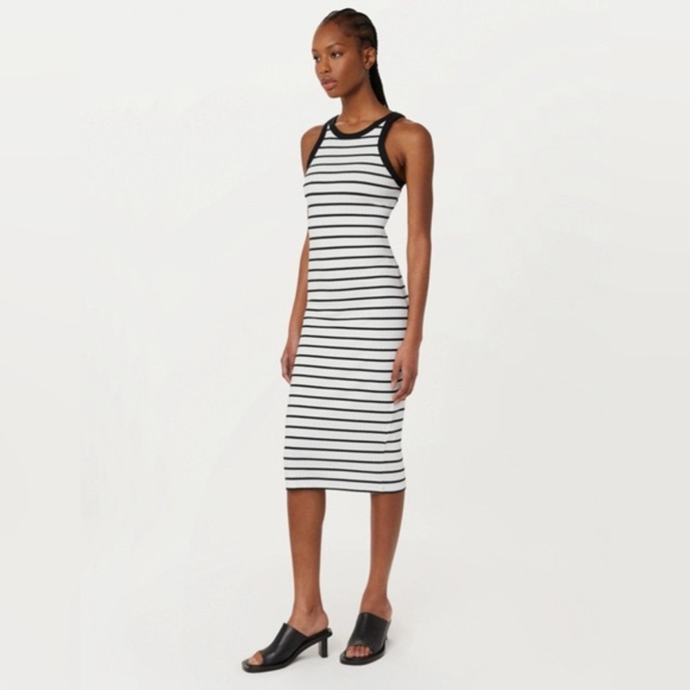 Frank & Oak Black and White Striped Midi Tank Dress